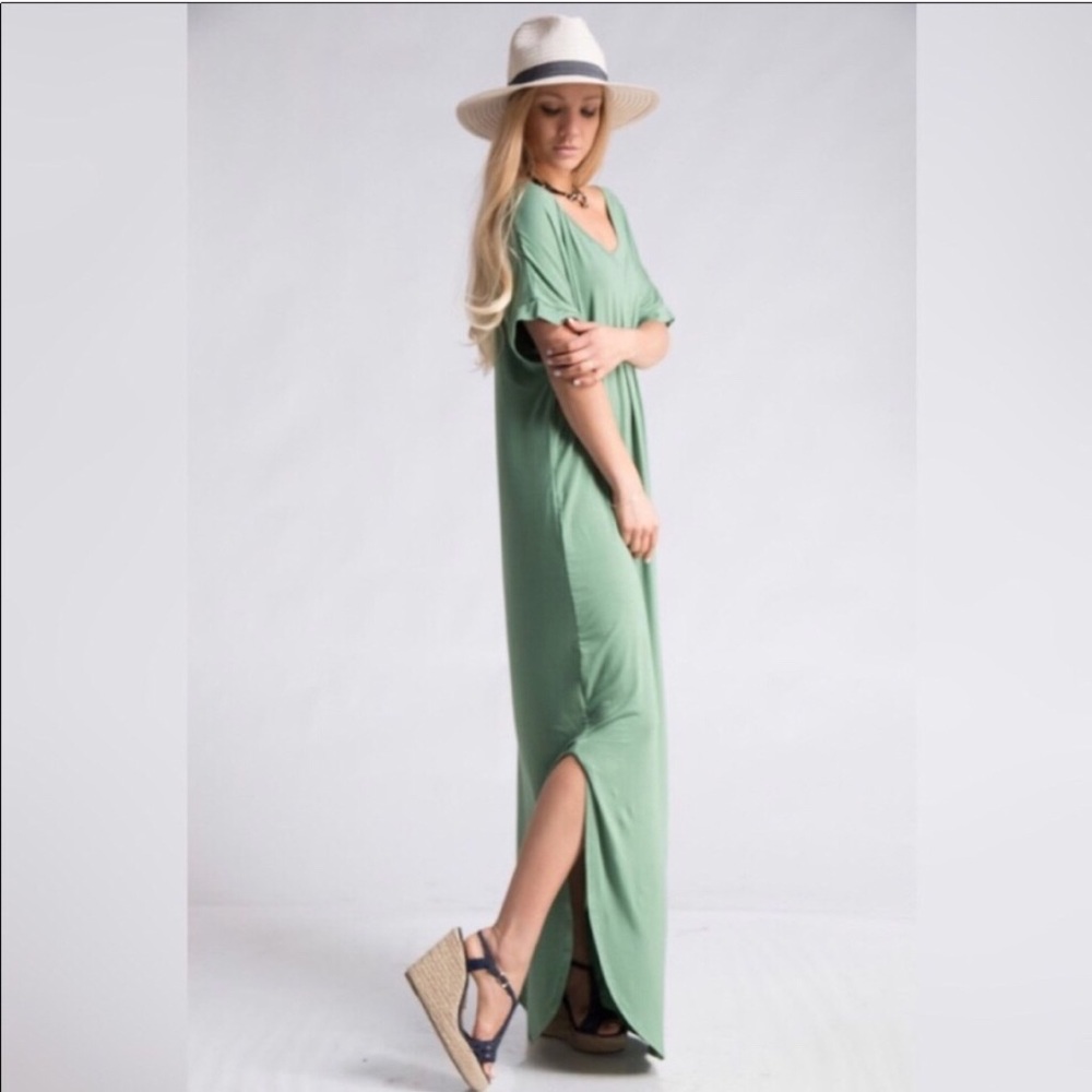 ‼️LAST 1‼️🍏APPLE GREEN MAXI DRESS S-M-L NWT🍏 - Picture 3 of 8